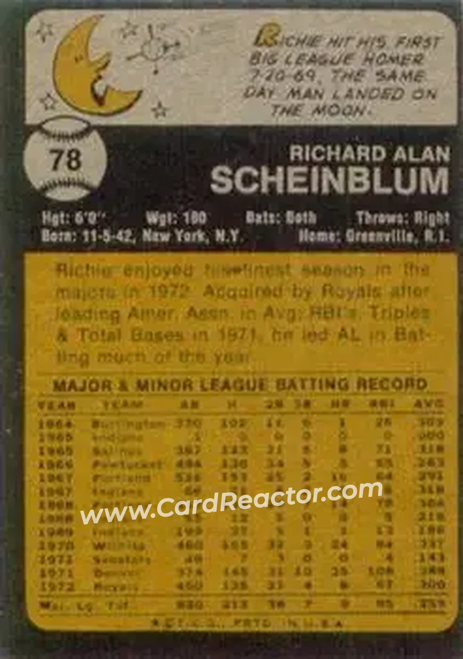 Back of Richie Scheinblum