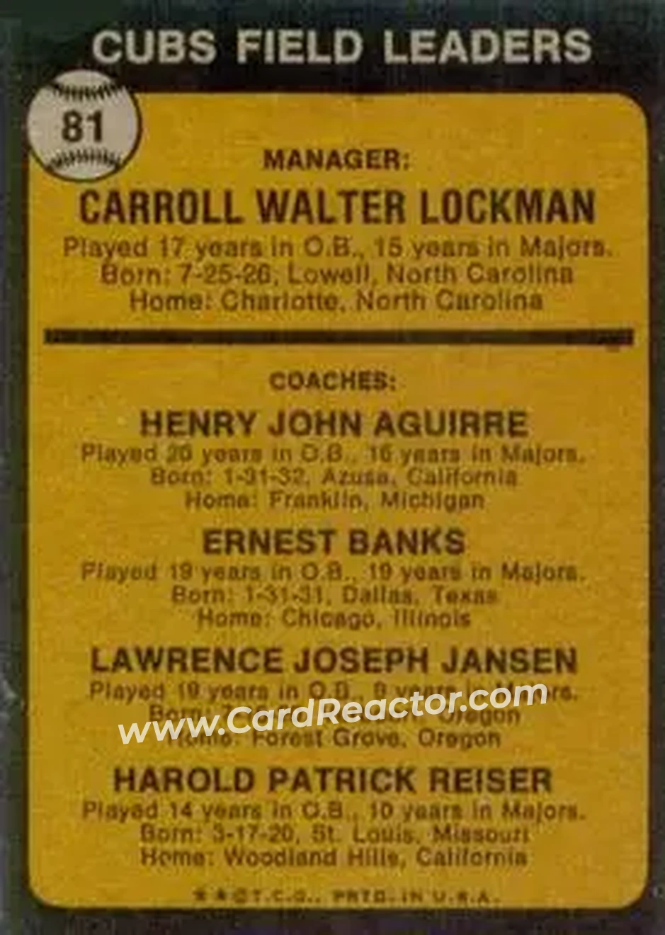 Back of Card #81