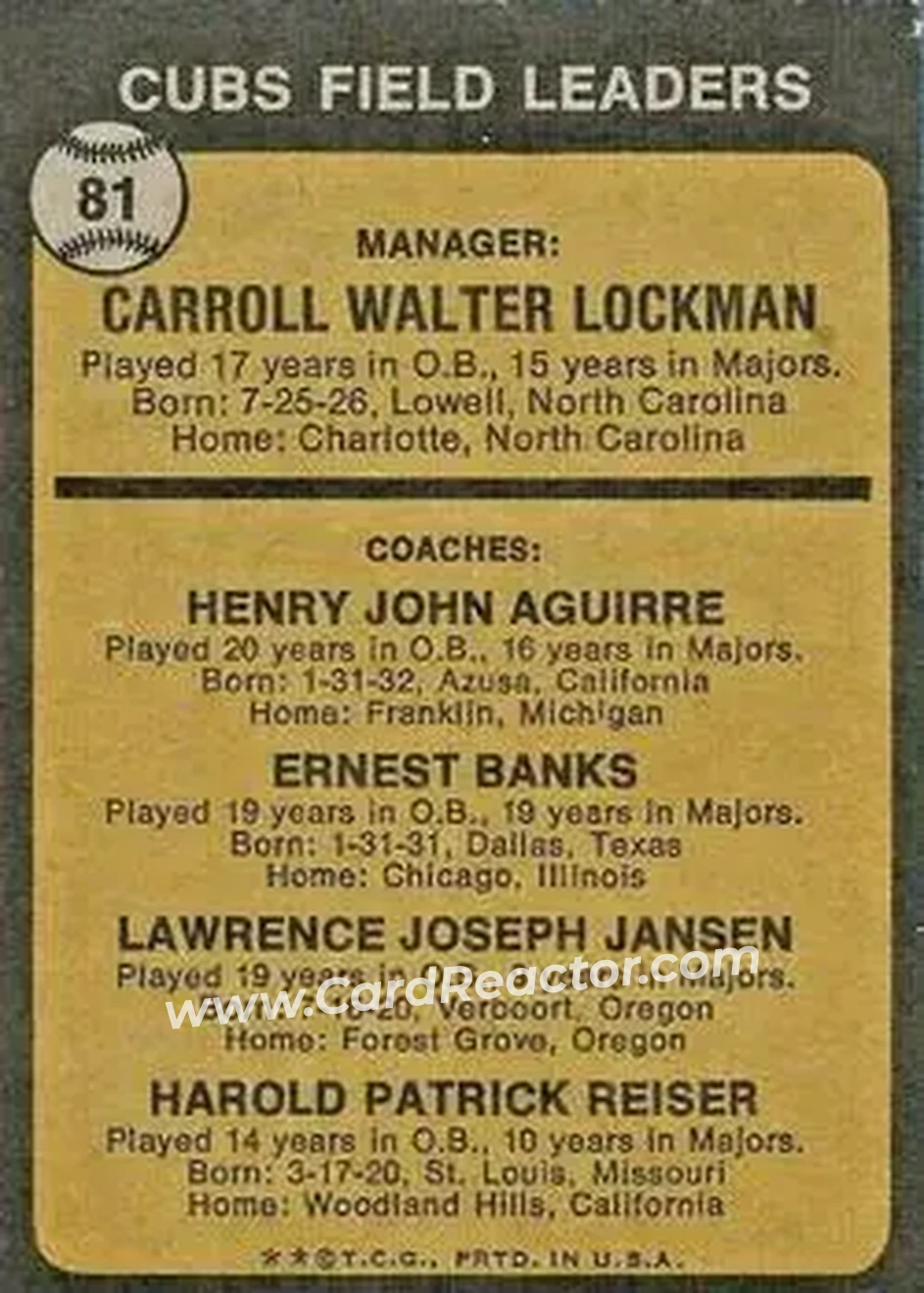 Back of Card #81