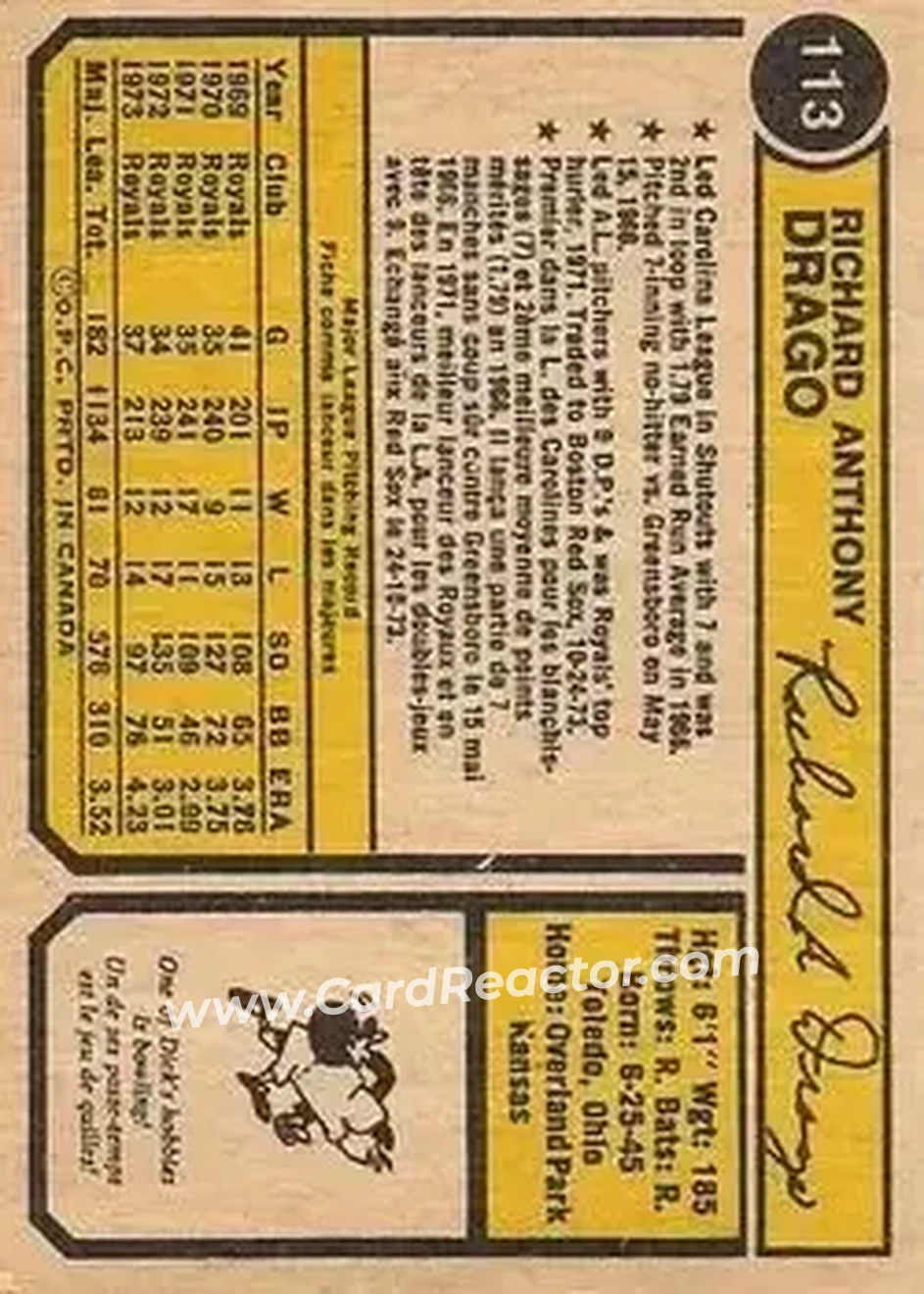 Back of Dick Drago