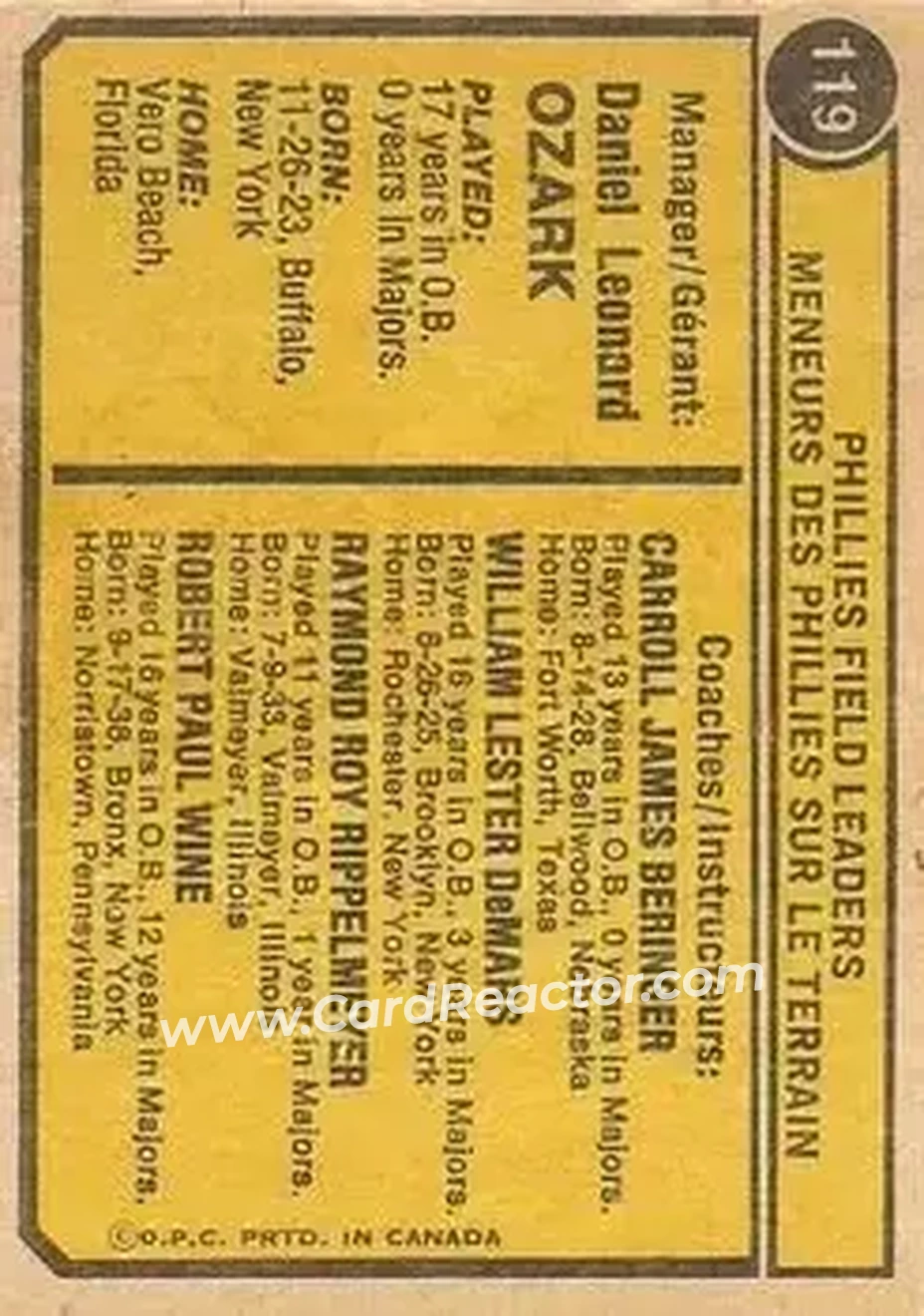 Back of Card #119
