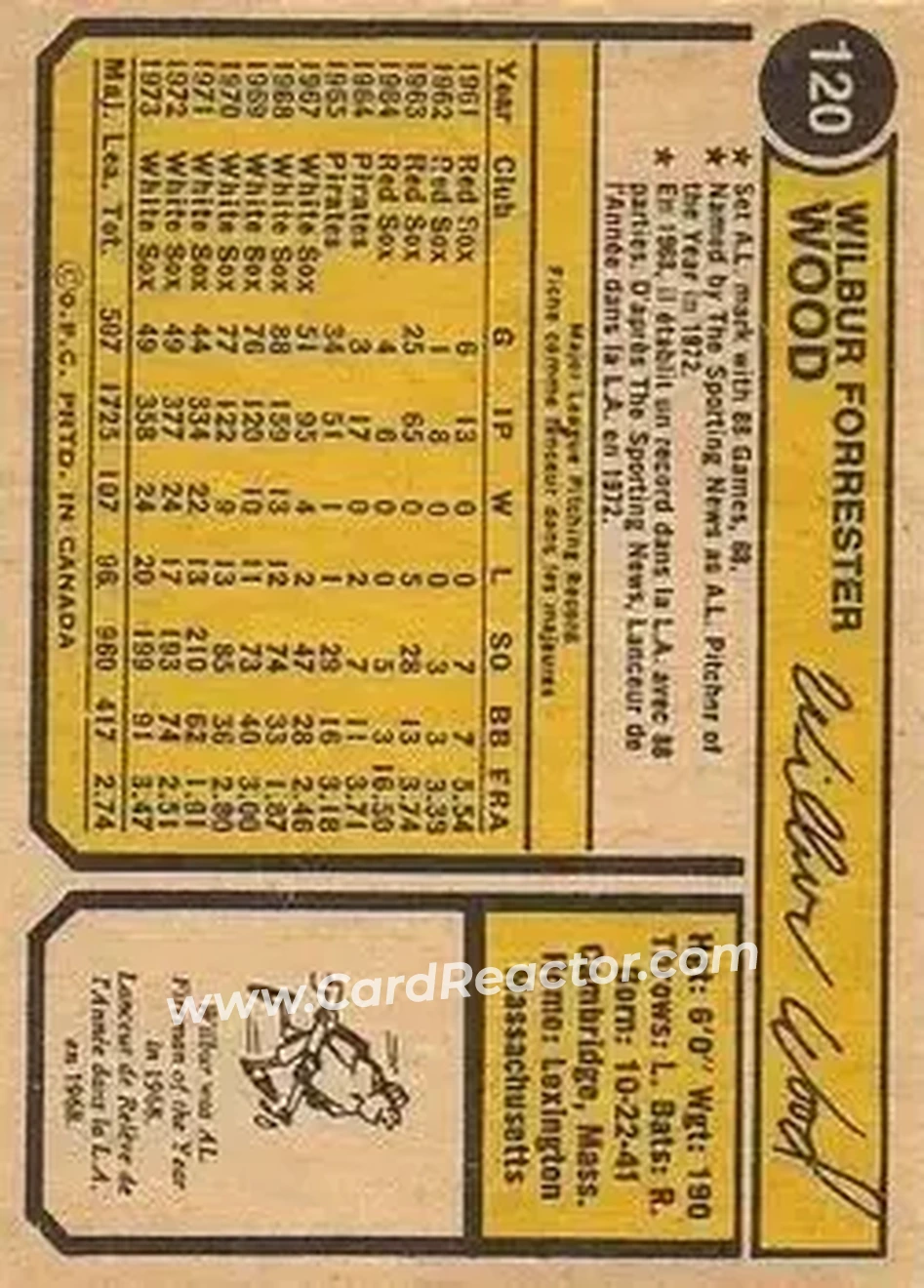 Back of Wilbur Wood