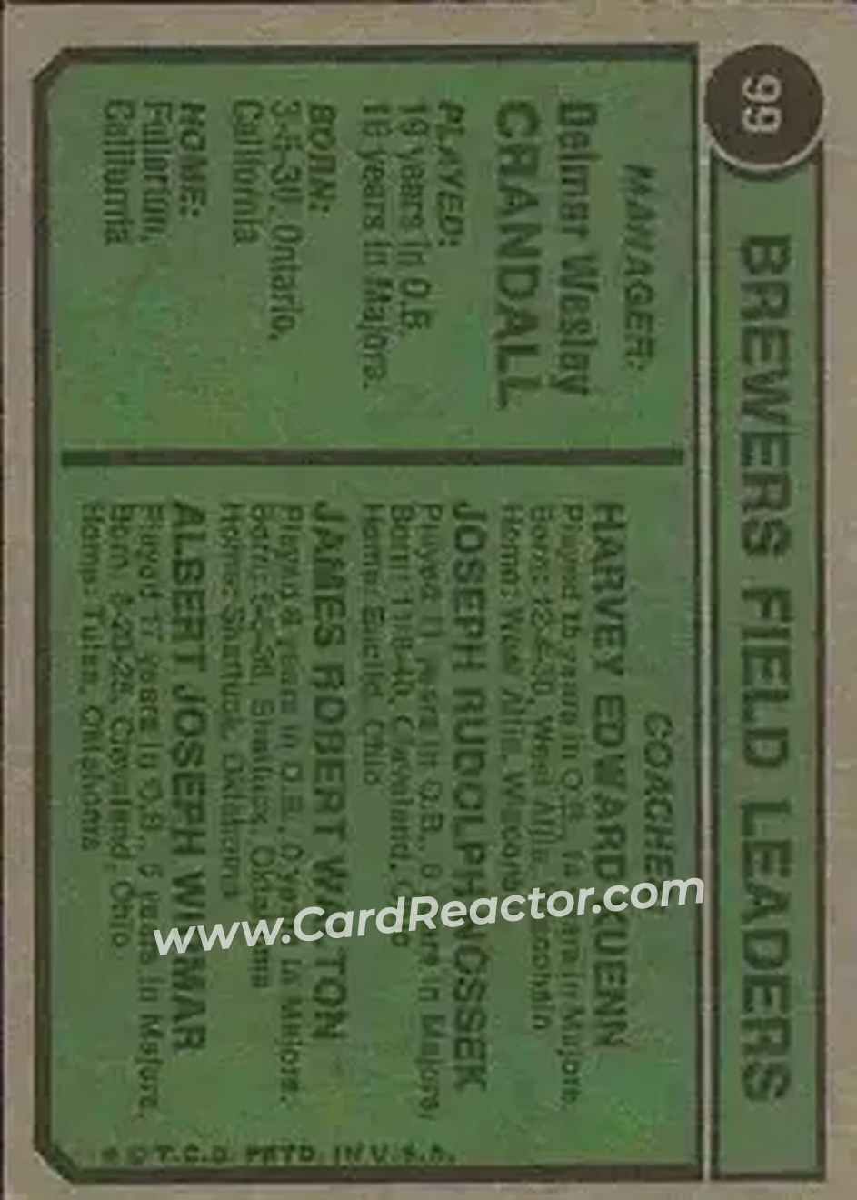 Back of Card #99