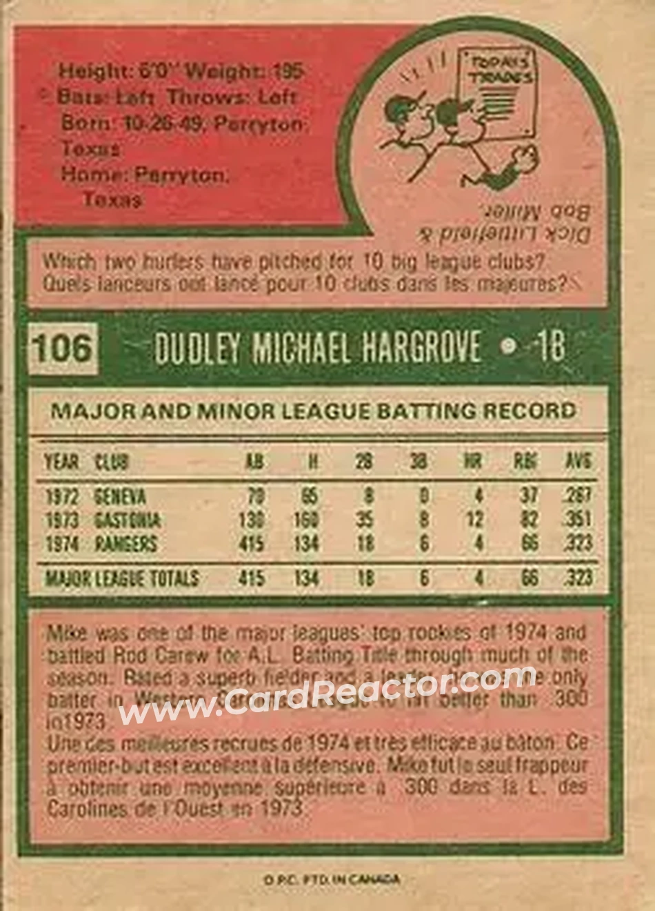Back of Mike Hargrove