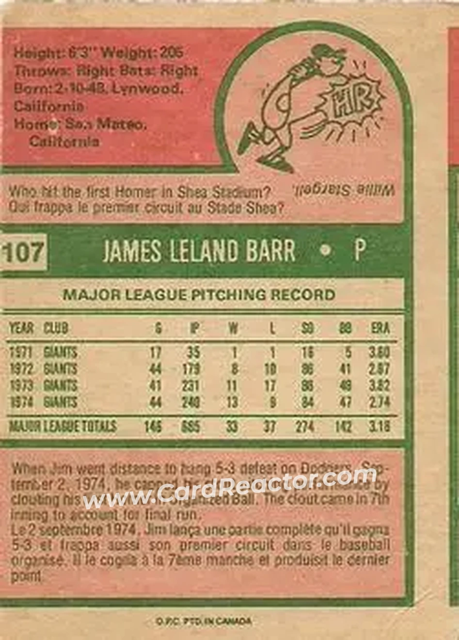 Back of Jim Barr