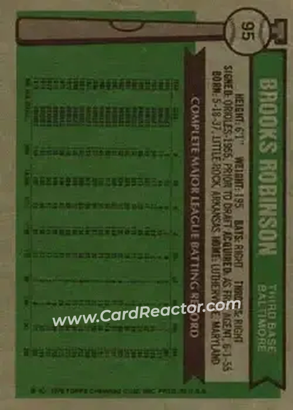 Back of Brooks Robinson