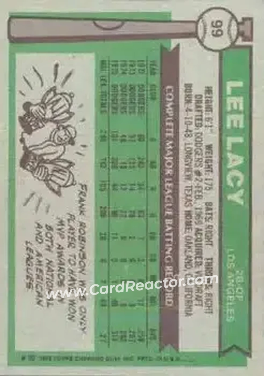 Back of Lee Lacy