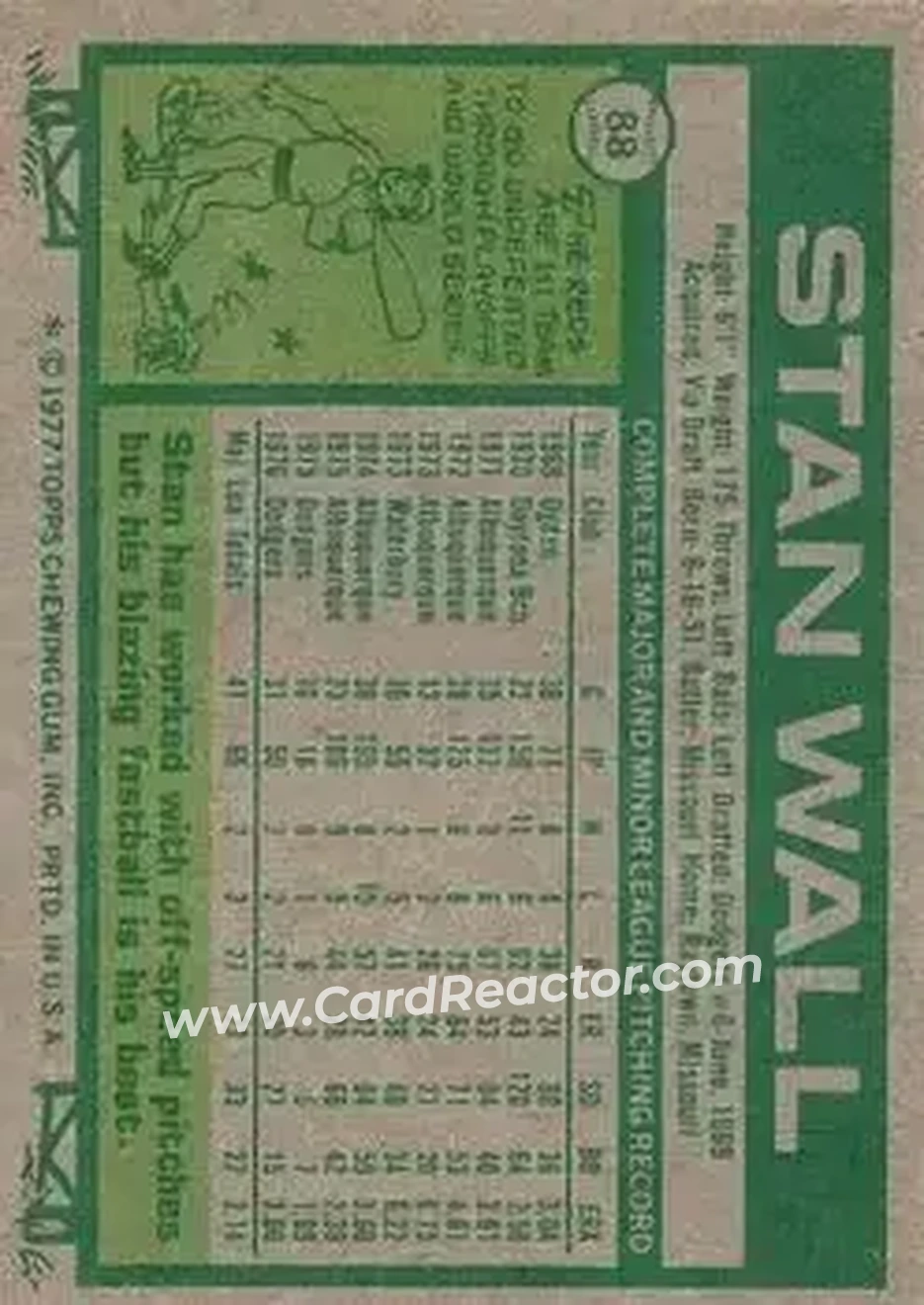 Back of Stan Wall