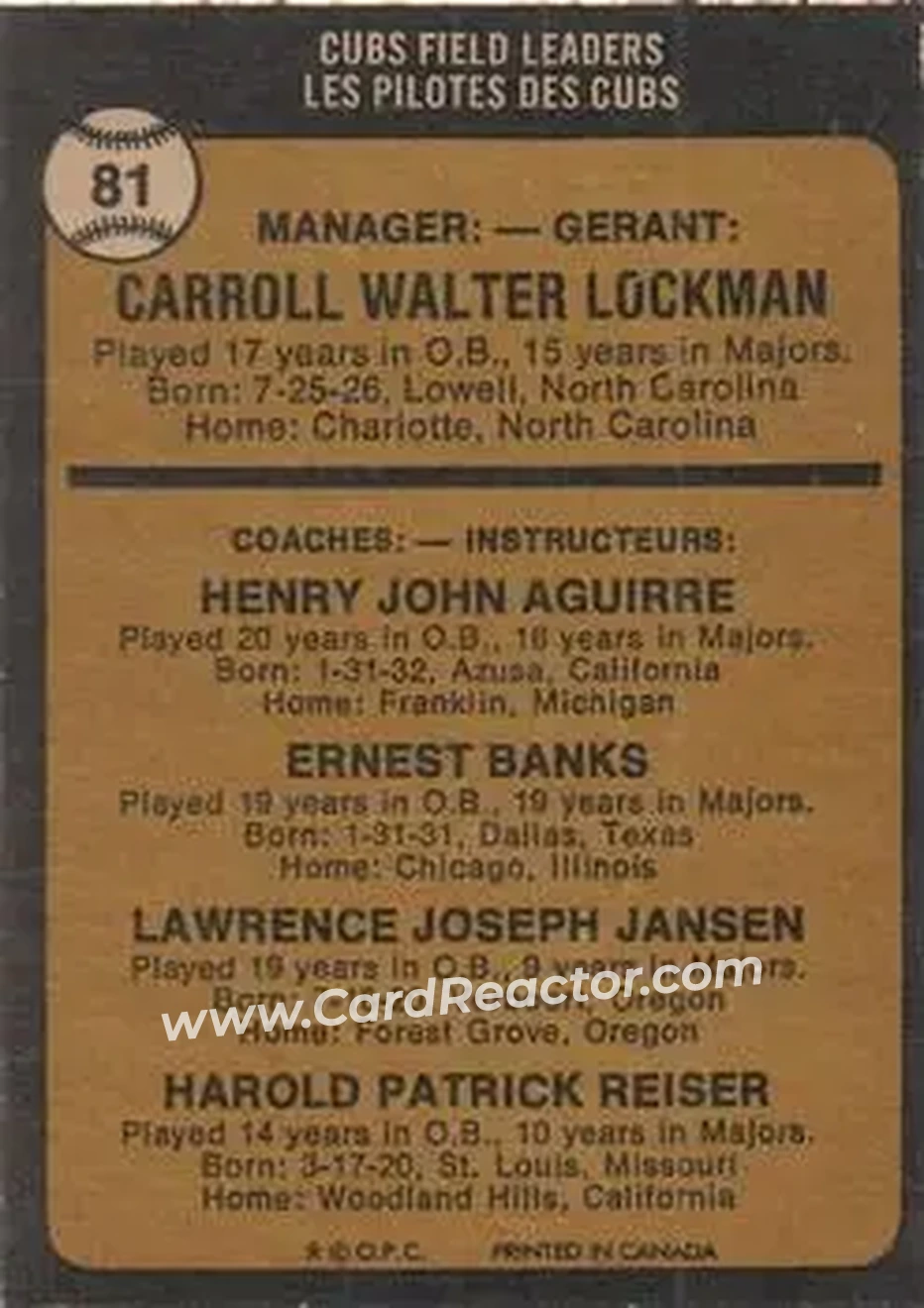 Back of Card #81