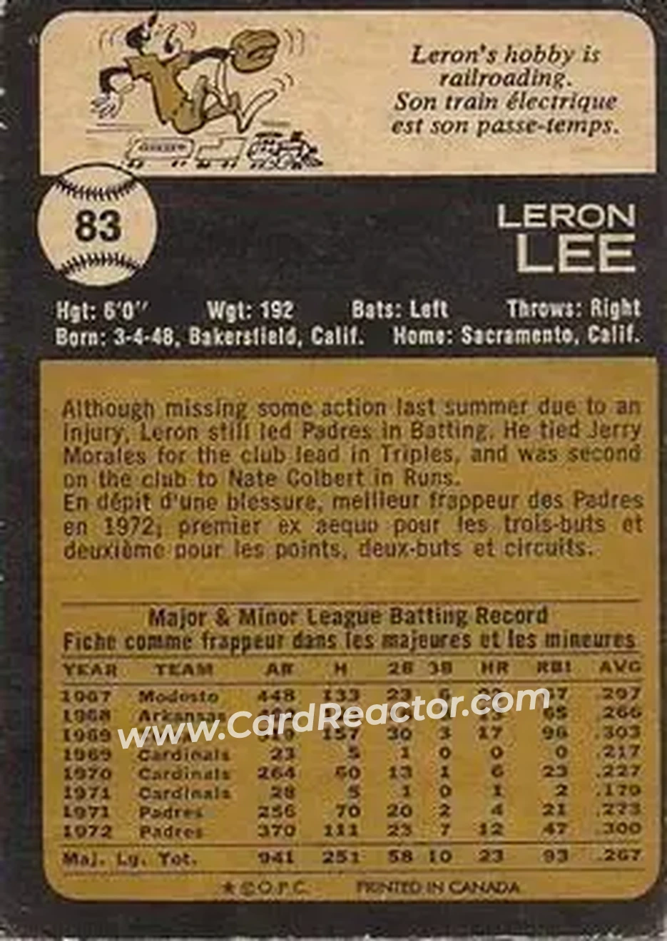 Back of Leron Lee