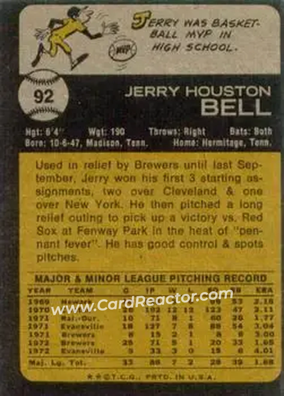 Back of Jerry Bell