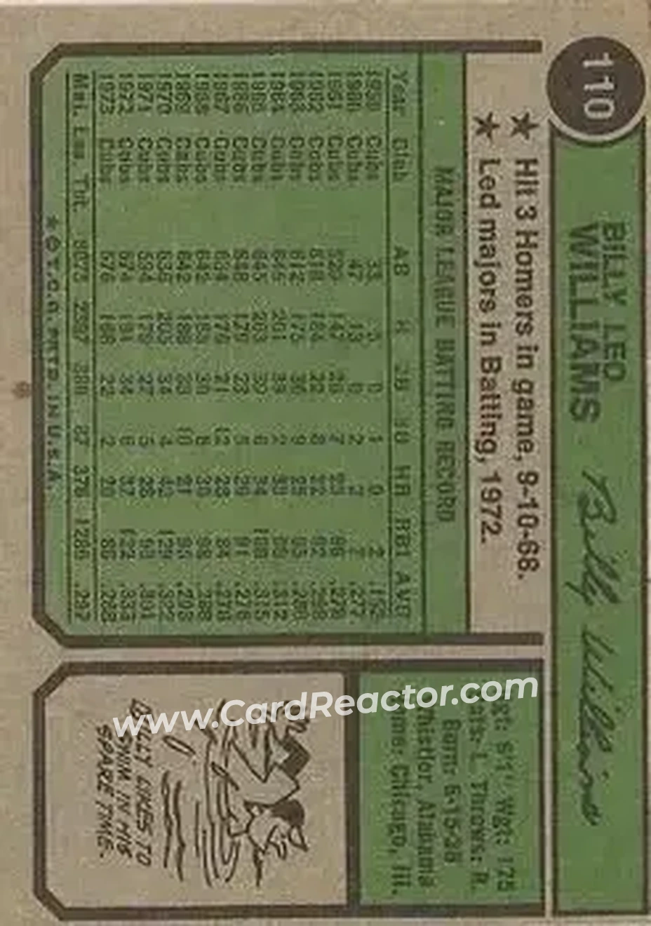 Back of Billy Williams