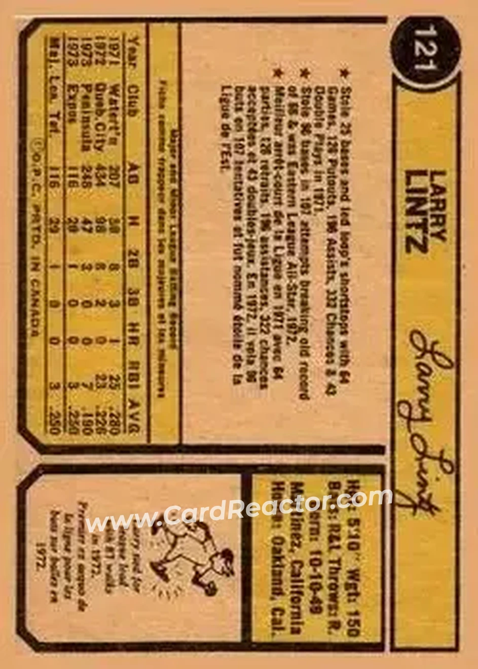 Back of Larry Lintz