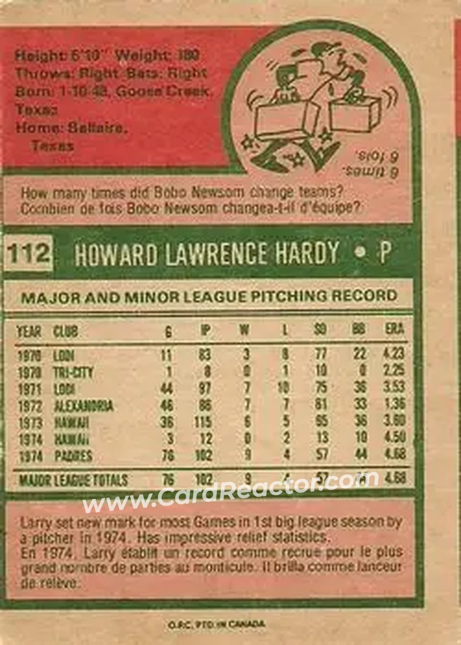 Back of Larry Hardy