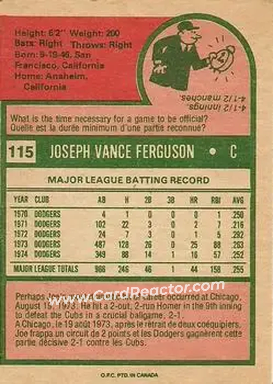 Back of Joe Ferguson