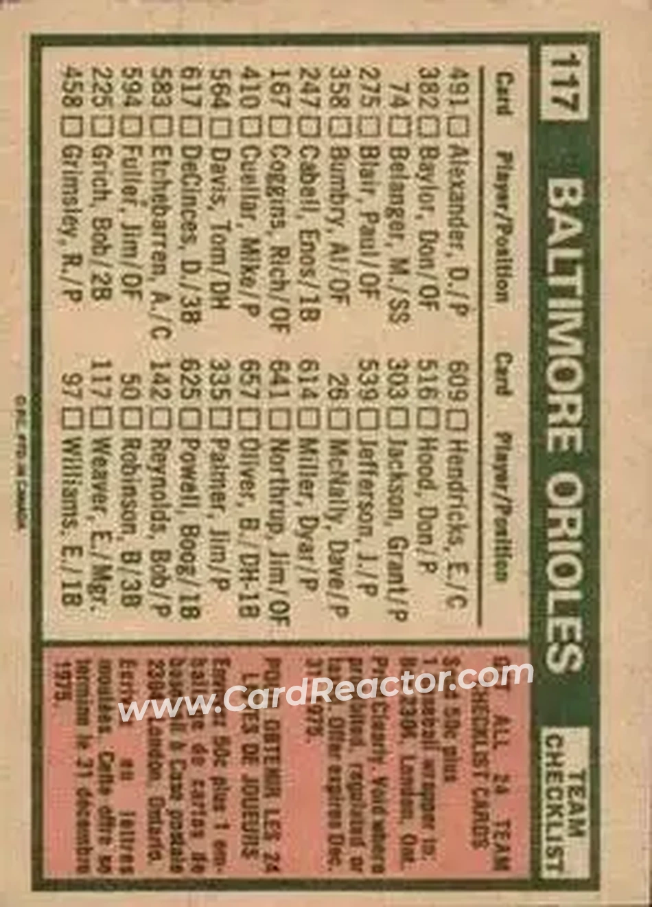 Back of Card #117