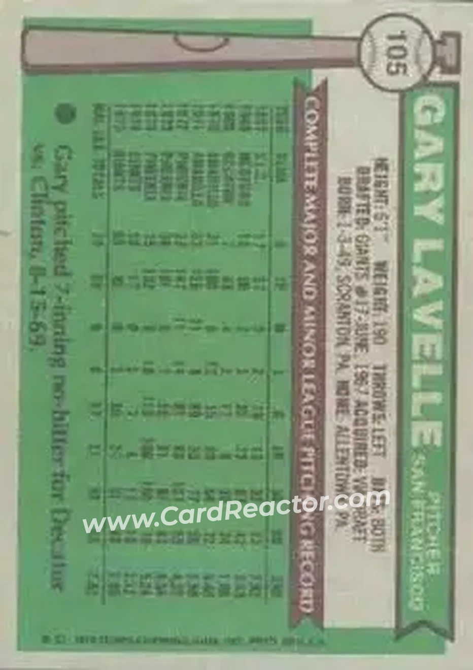 Back of Gary Lavelle