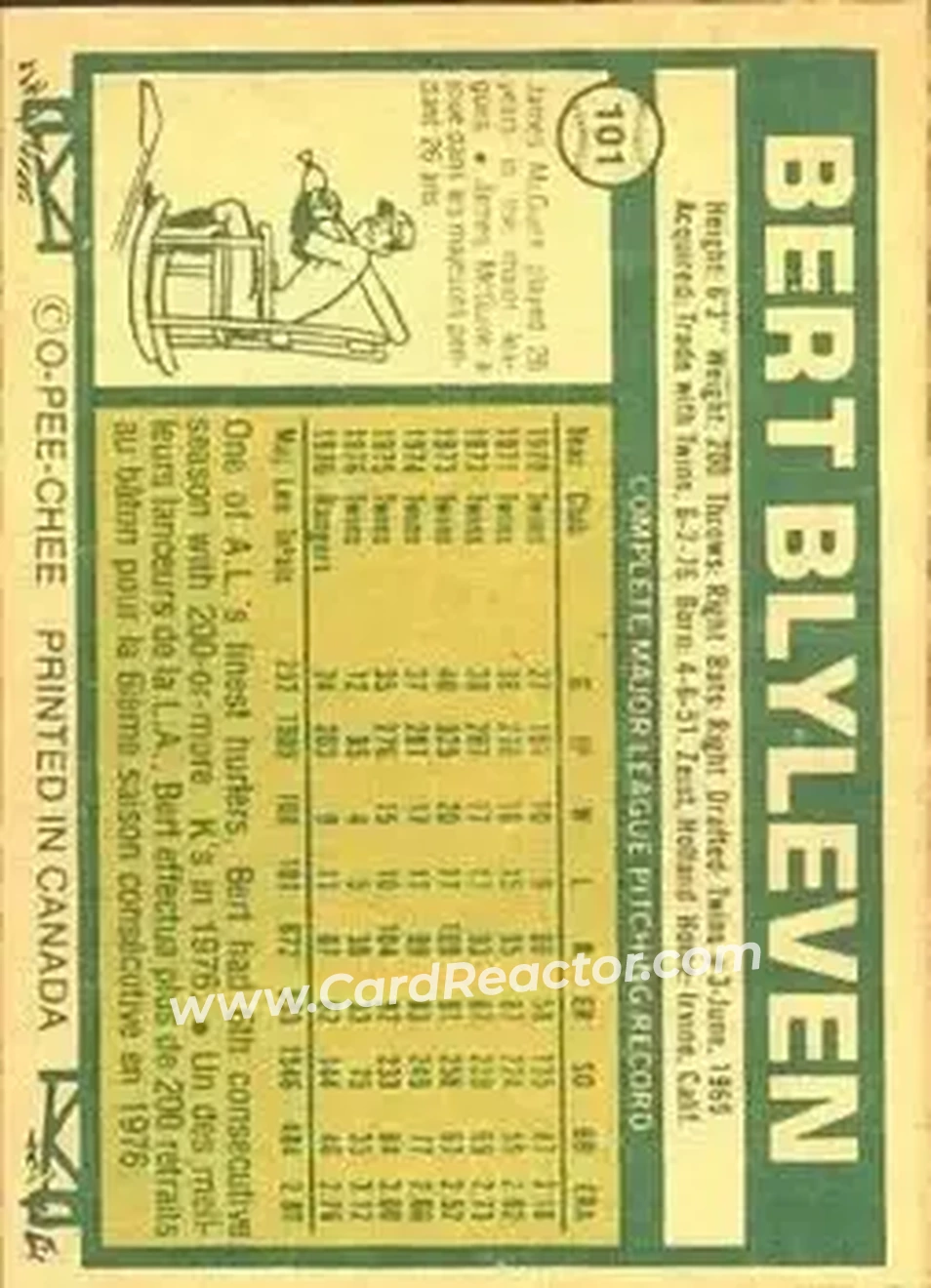Back of Bert Blyleven