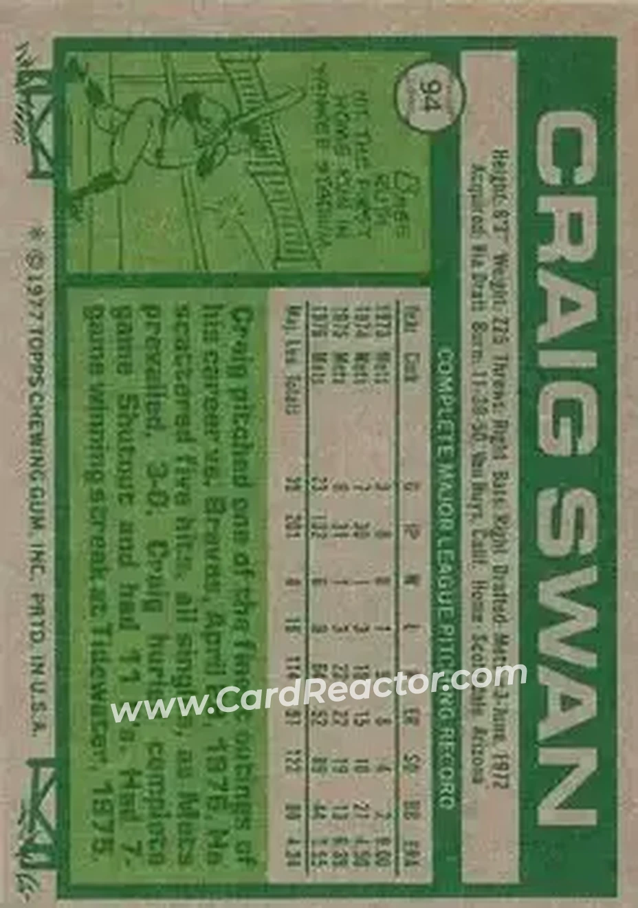 Back of Craig Swan