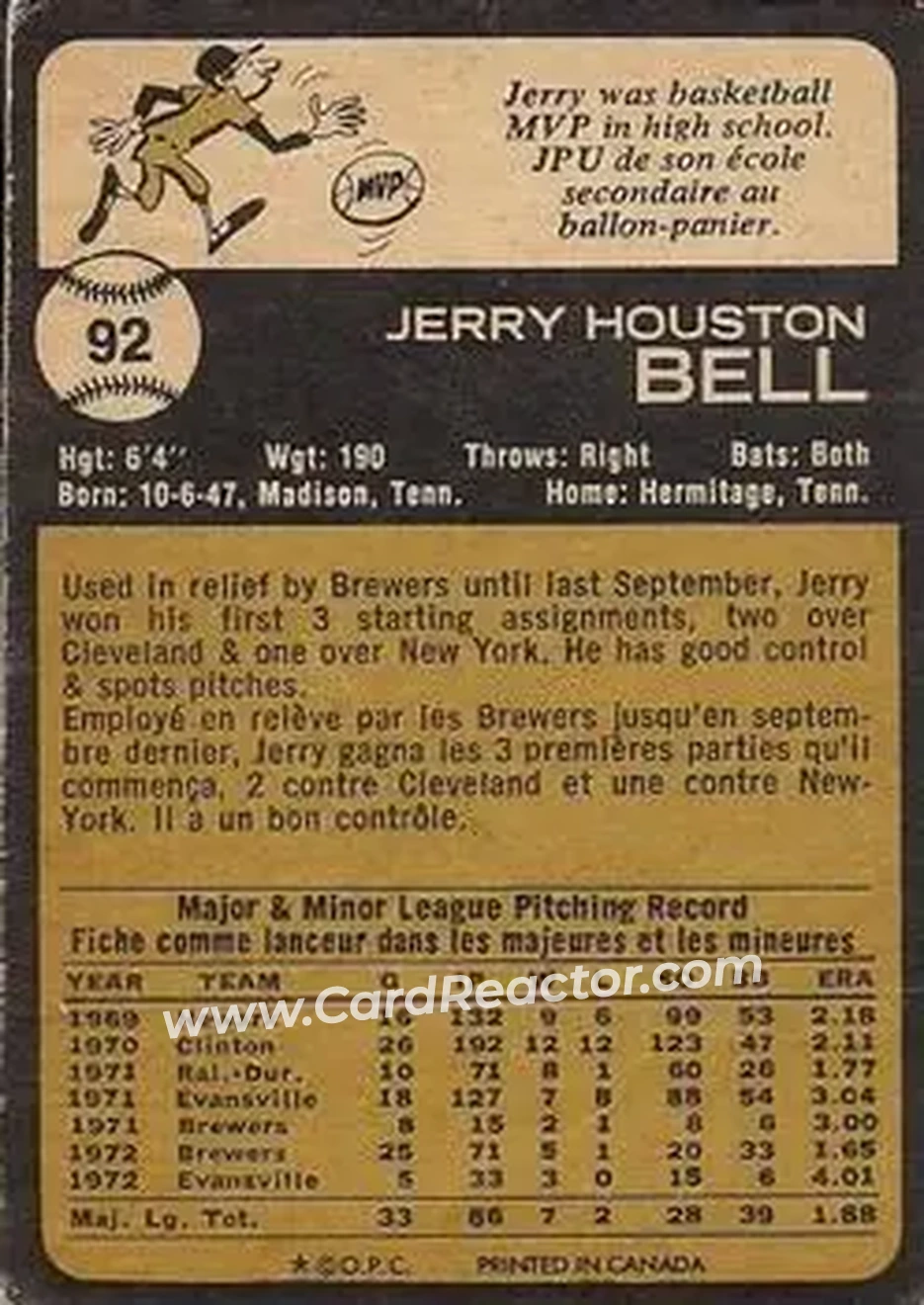 Back of Jerry Bell