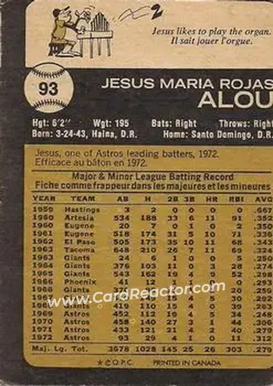 Back of Jesus Alou