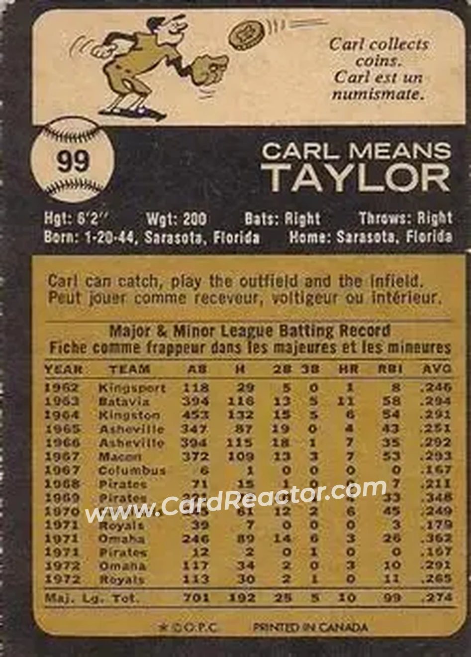 Back of Carl Taylor