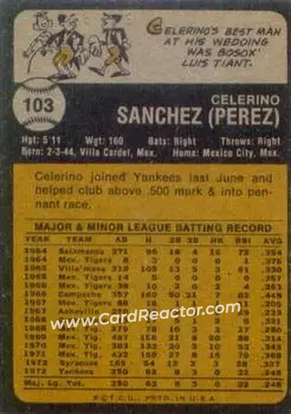 Back of Celerino Sanchez