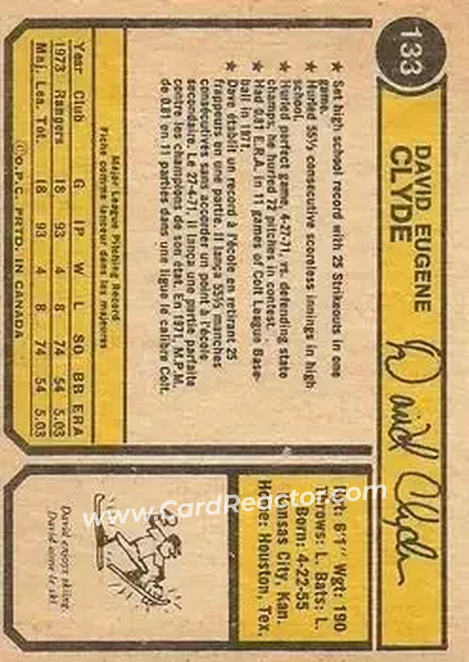 Back of David Clyde
