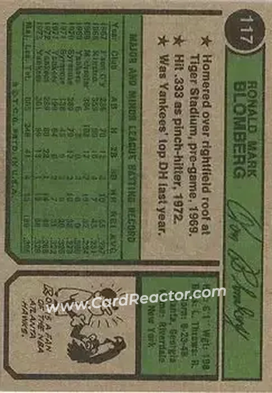 Back of Ron Blomberg
