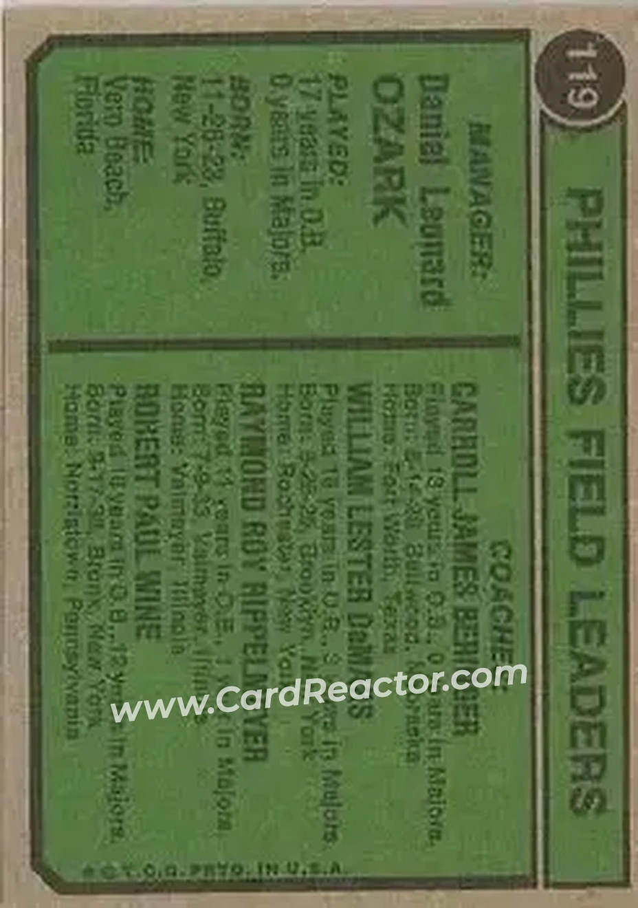 Back of Card #119