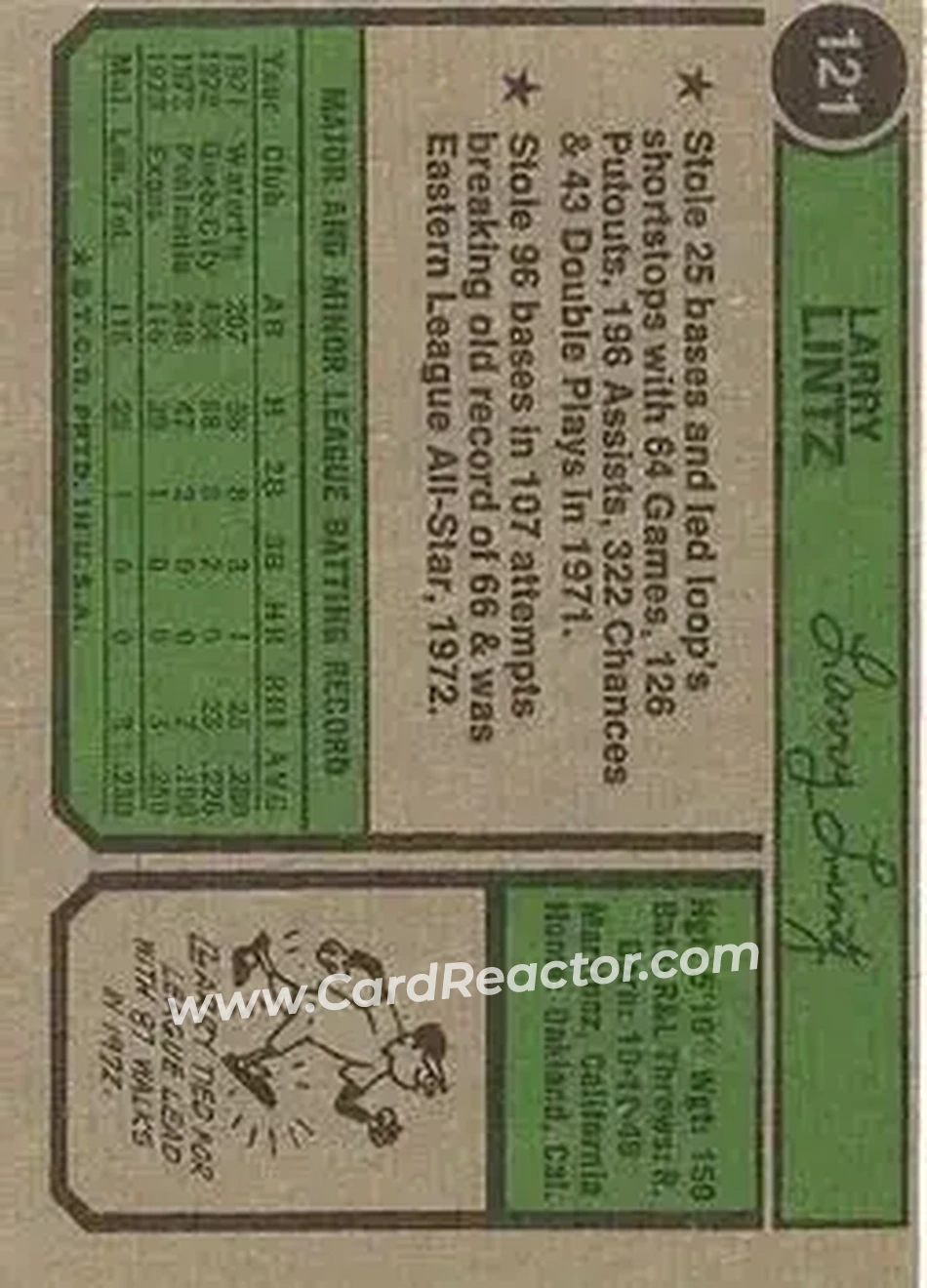 Back of Larry Lintz