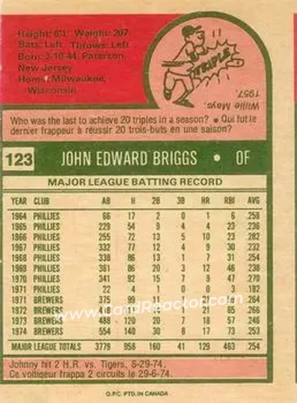 Back of Johnny Briggs