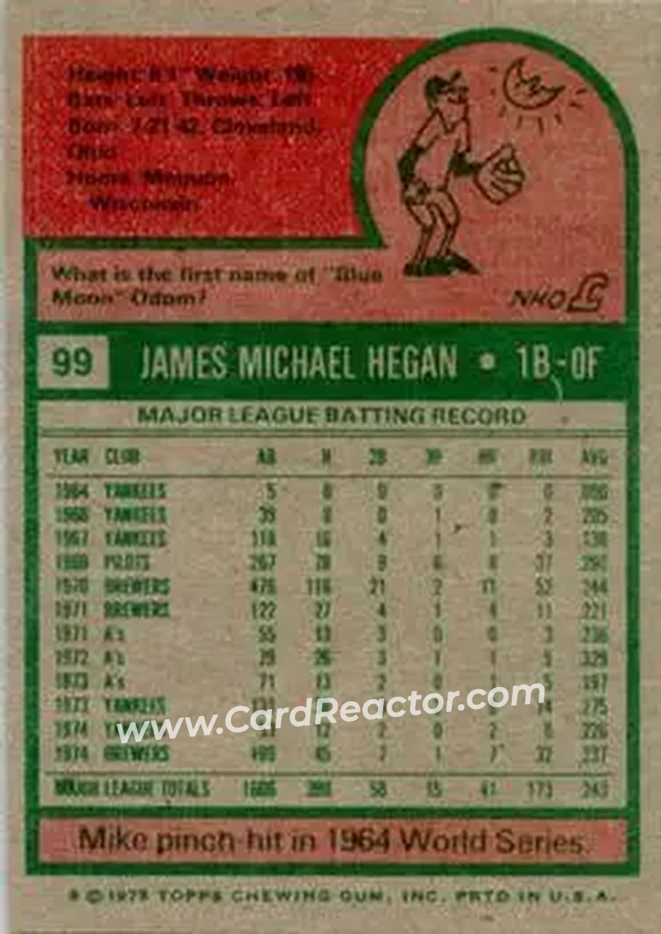 Back of Mike Hegan