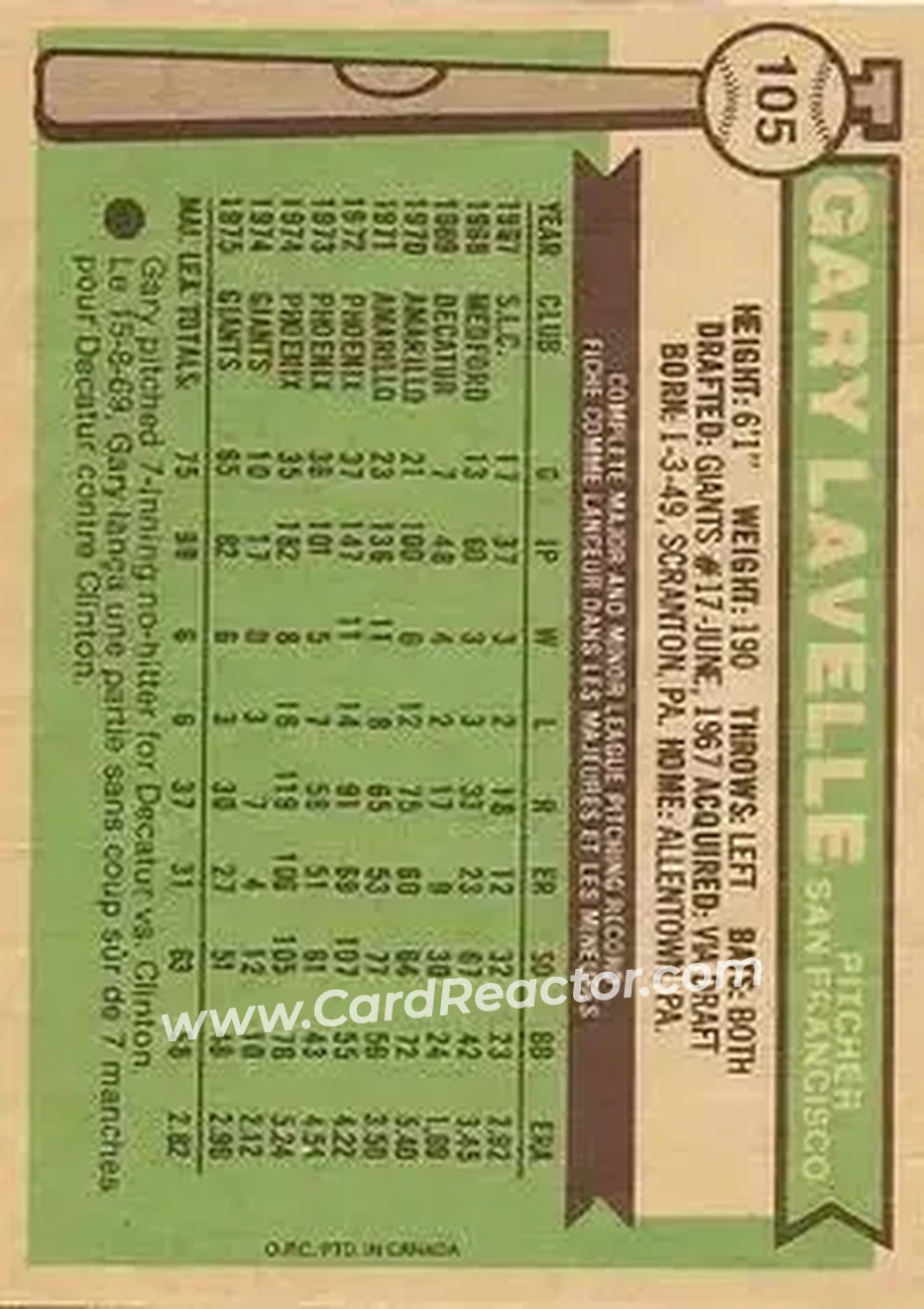 Back of Gary Lavelle