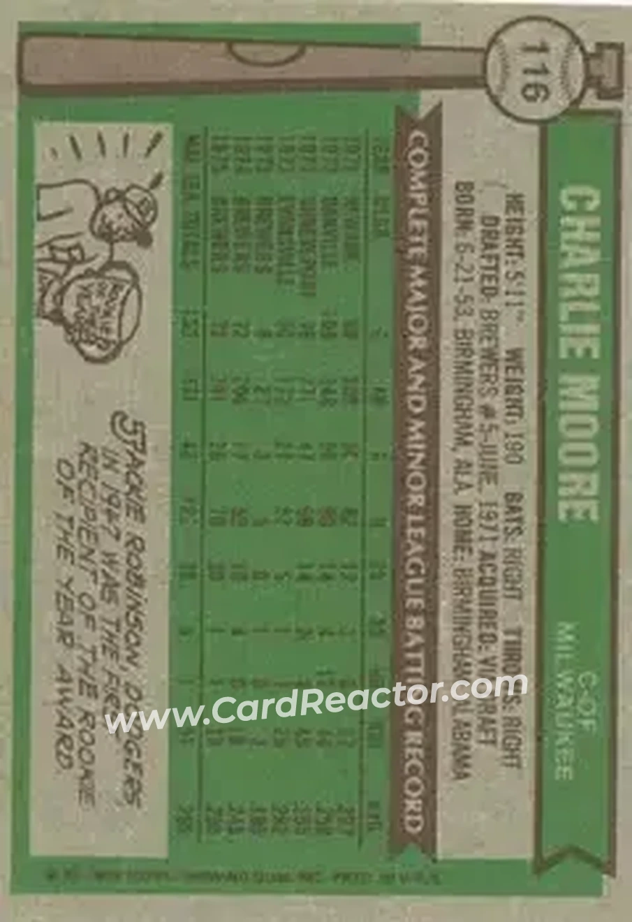 Back of Charlie Moore