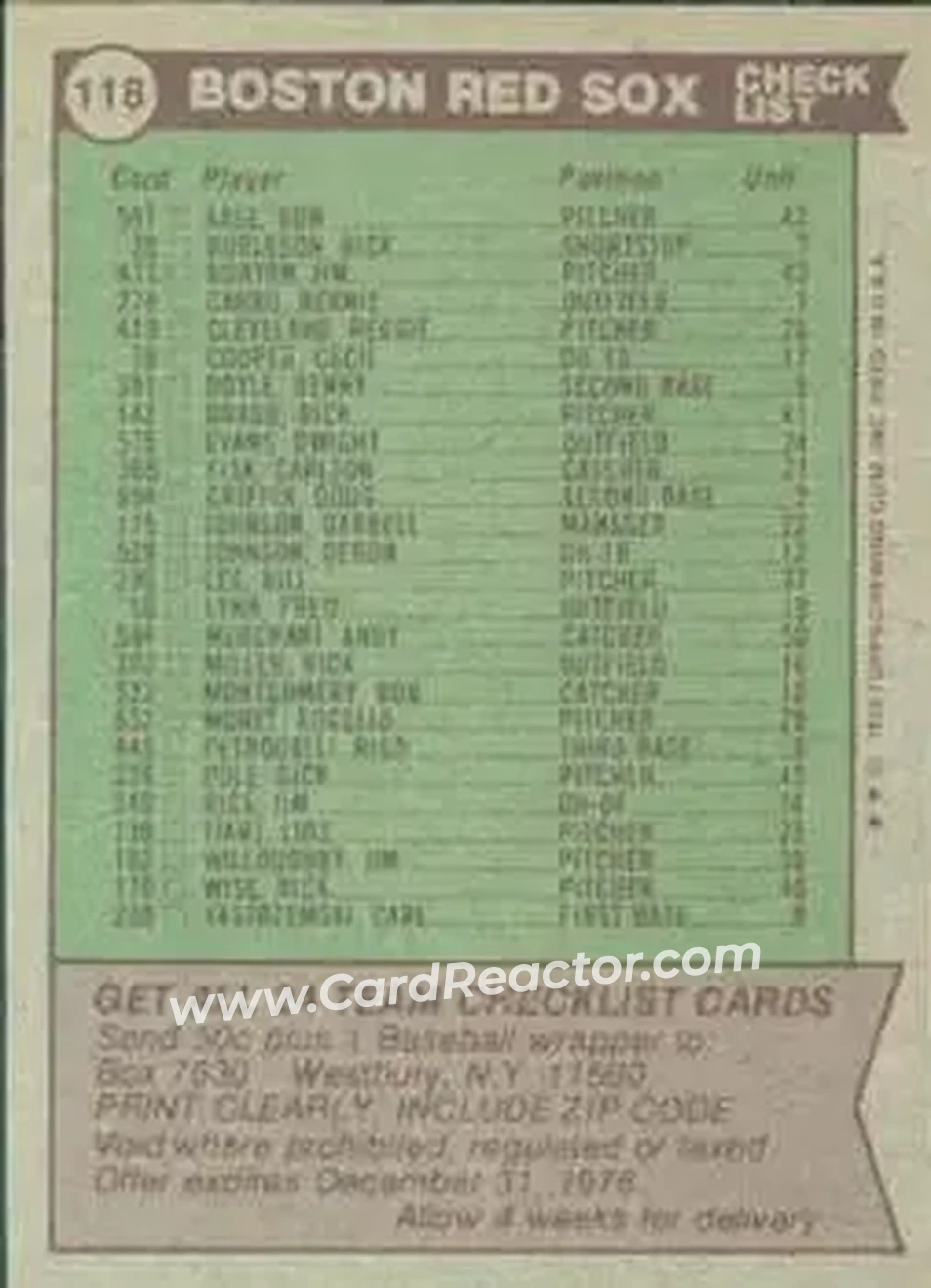 Back of Card #118