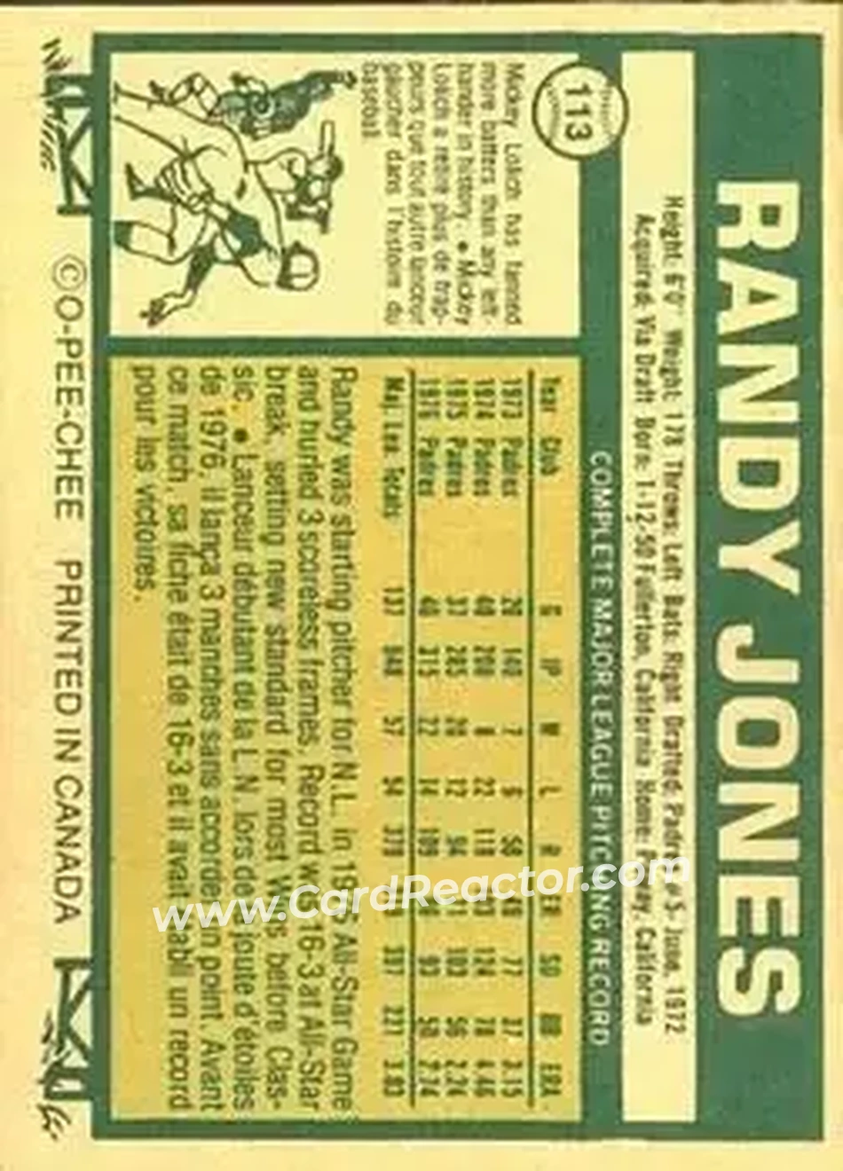 Back of Randy Jones