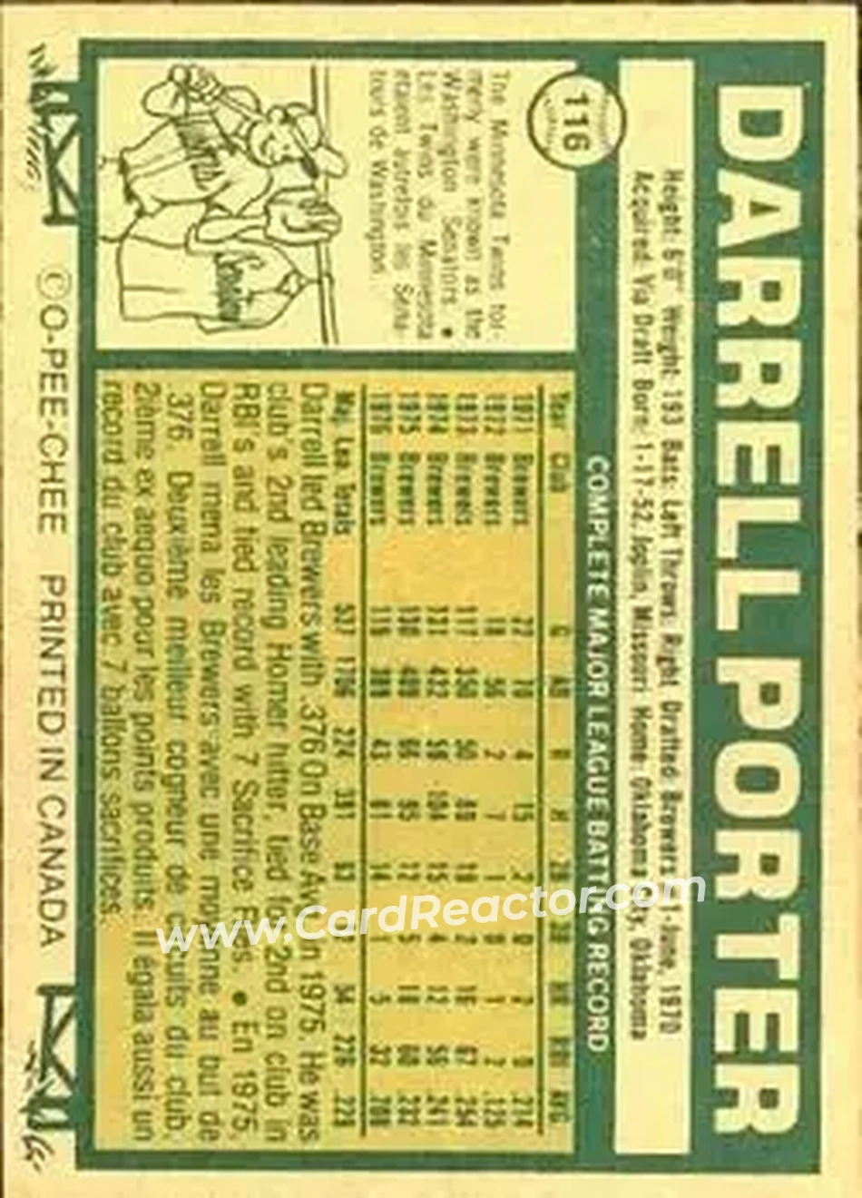 Back of Darrell Porter