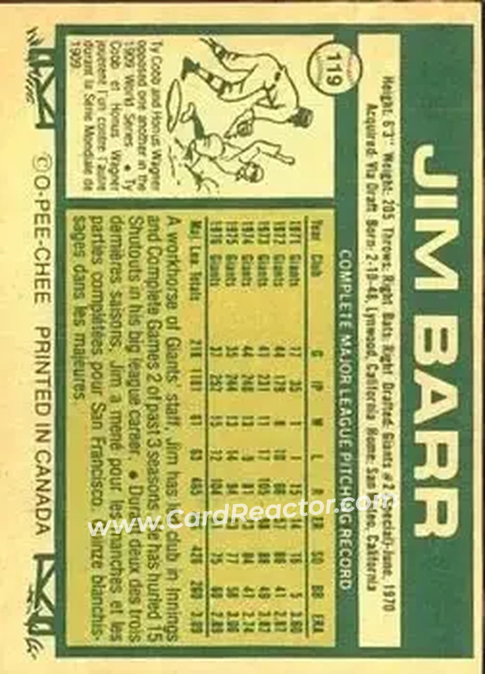 Back of Jim Barr
