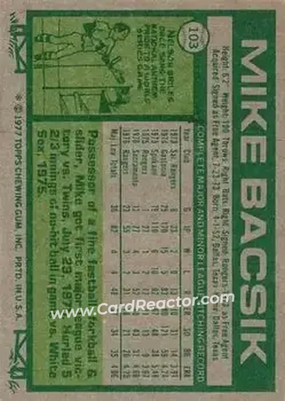 Back of Mike Bacsik