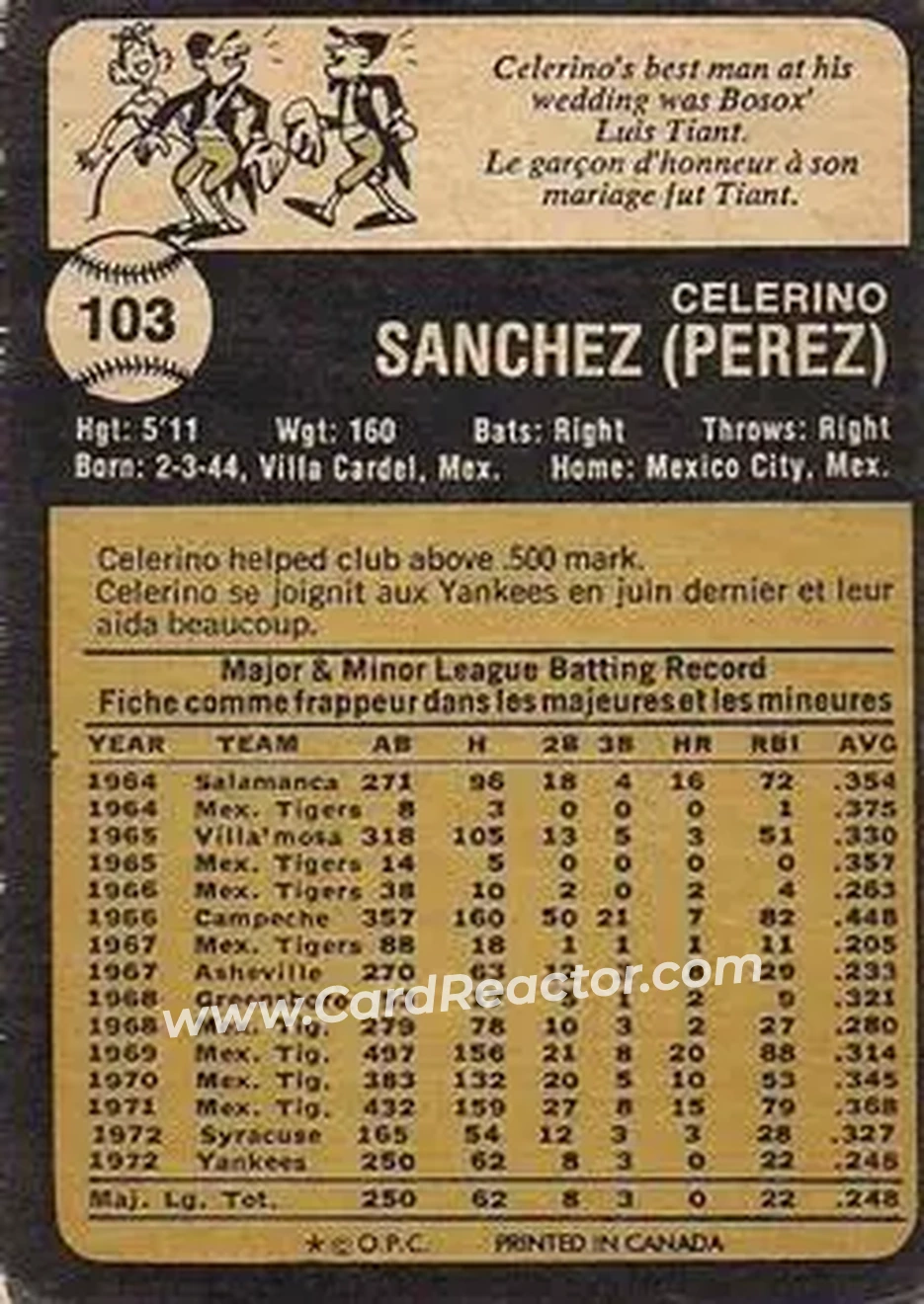 Back of Celerino Sanchez