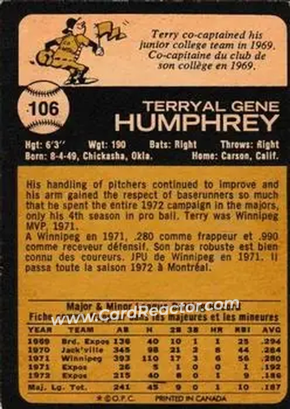 Back of Terry Humphrey