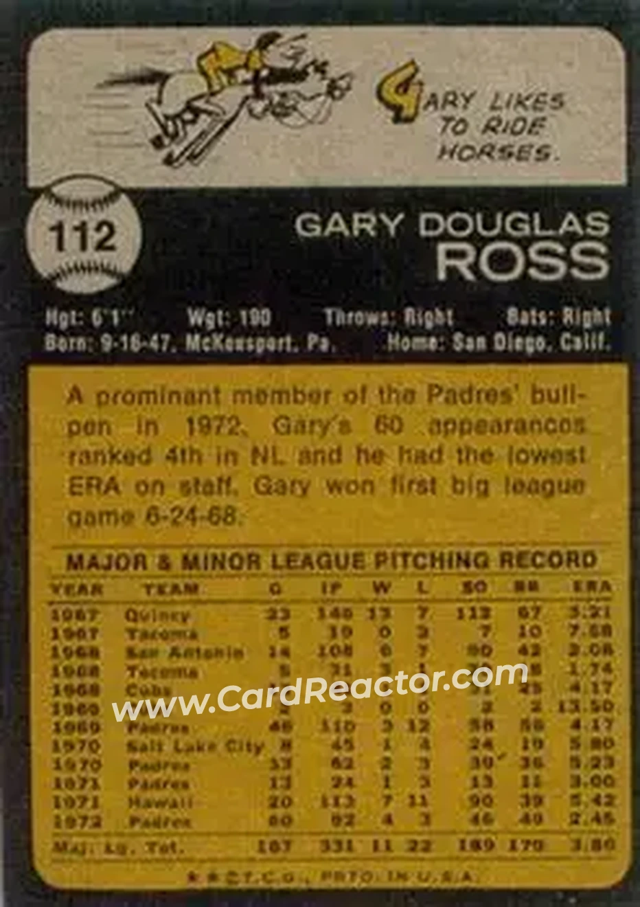 Back of Gary Ross
