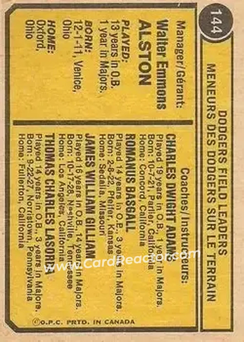 Back of Card #144