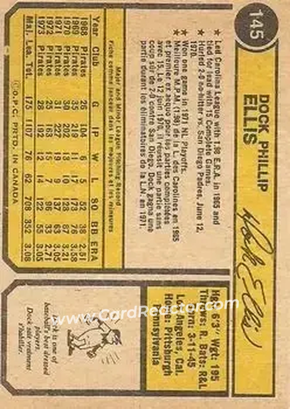 Back of Dock Ellis
