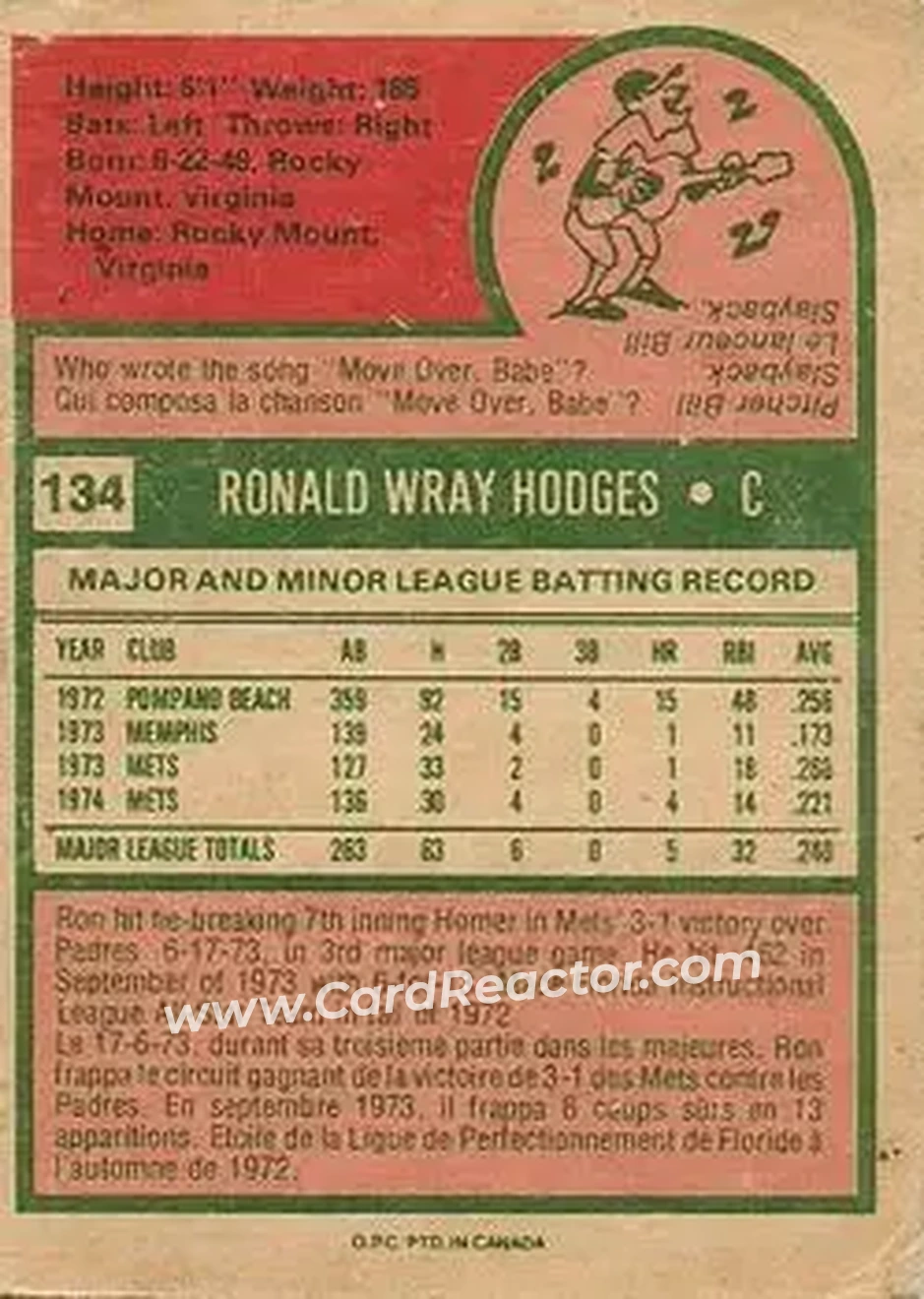 Back of Ron Hodges