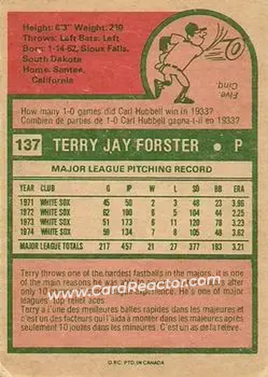 Back of Terry Forster