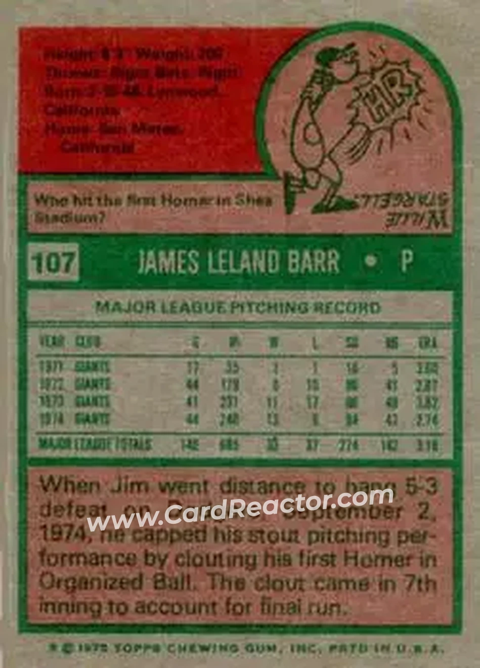 Back of Jim Barr