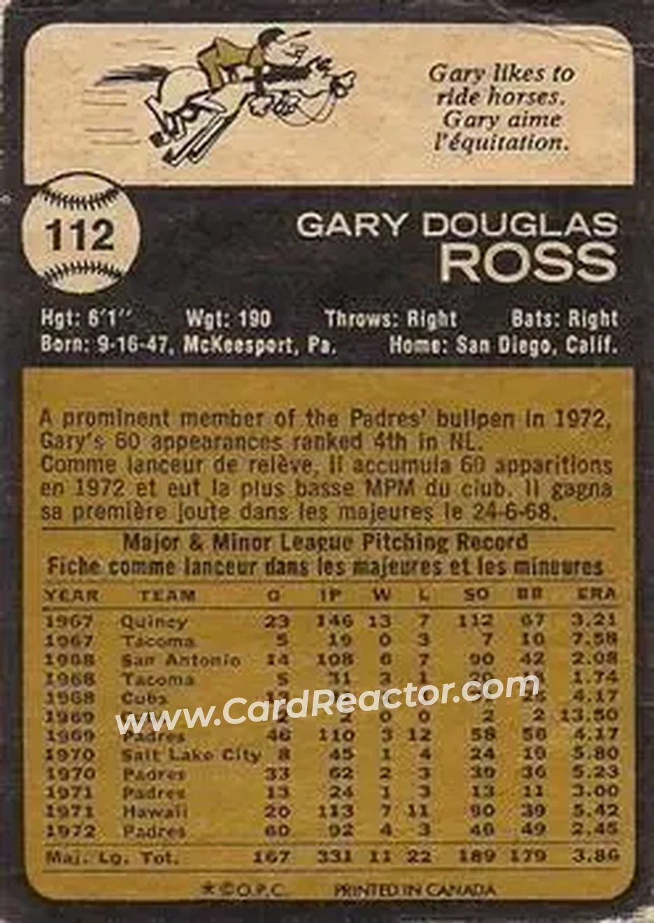 Back of Gary Ross