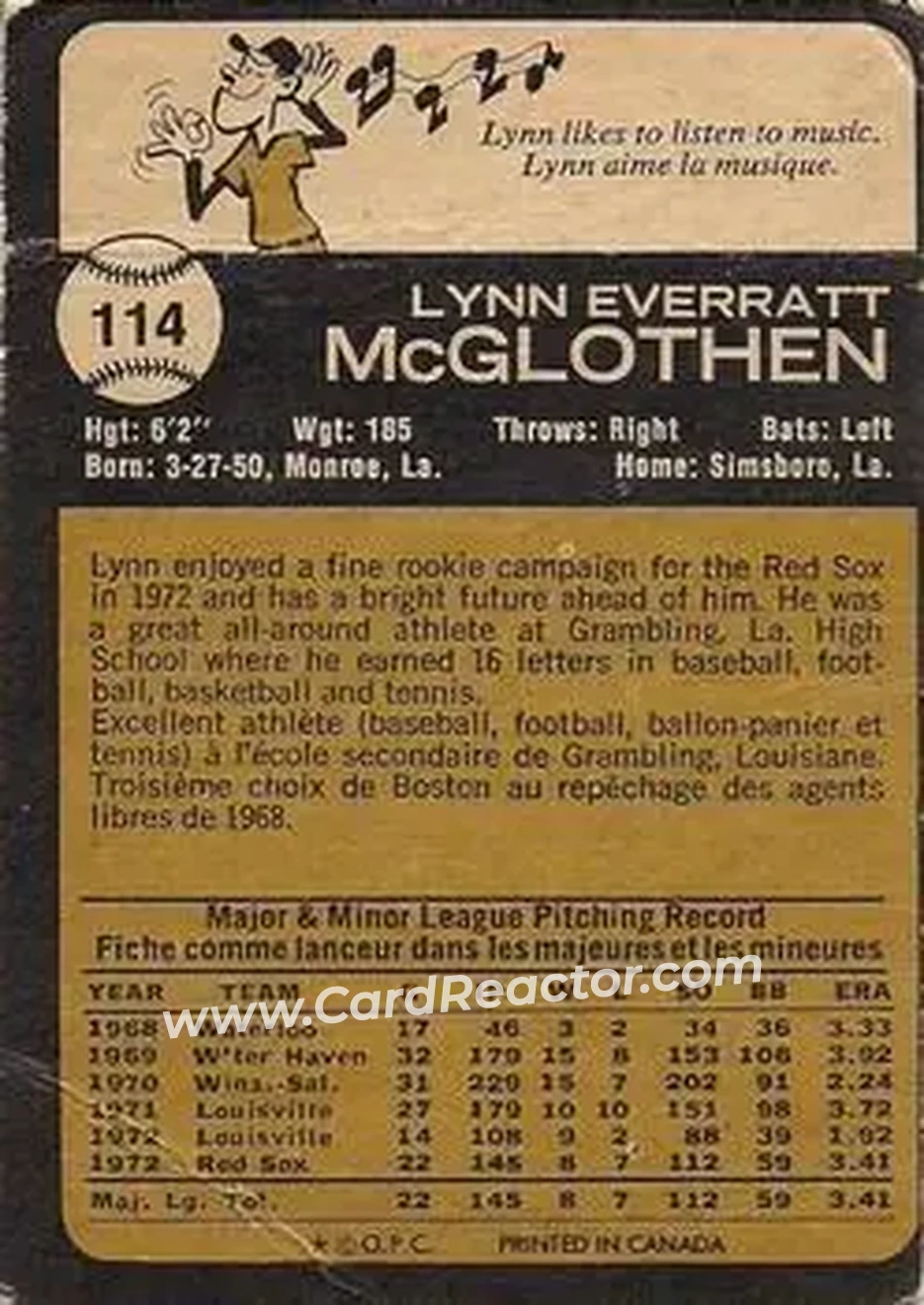 Back of Lynn McGlothen